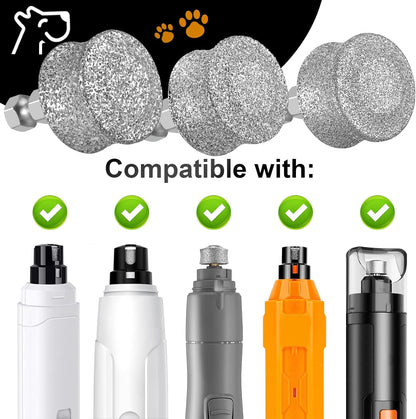 IREDOON Dog Nail Grinder Replacement Head-Integrated Grinding Head for Casfuy and Most Brands, Highly Efficient, Safe and Durable (3pcs)