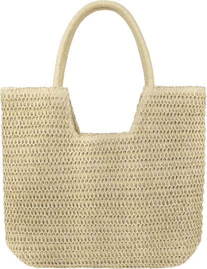 Straw Beach Bags for Women Large Beach Tote Bag Woven Shoulder Handbag Purse for Summer