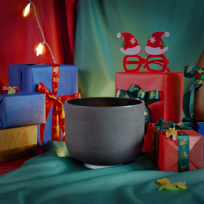 TOPFUND F Note Crystal Singing Bowl Heart Chakra 8 inch with Heavy Duty Carrying Case and Suede Striker