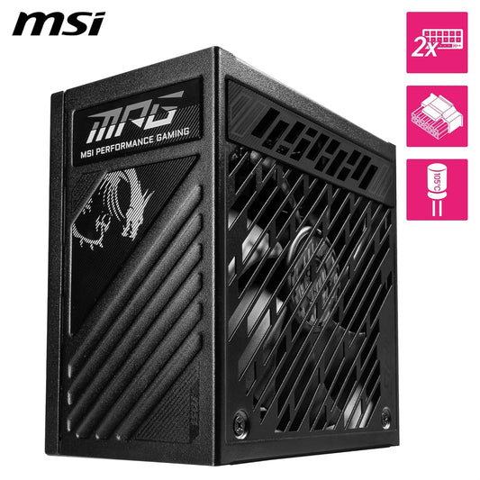 MSI MPG A1250GS PCIE5, 80 Plus Gold Full Modular 1250W Power Supply, 12V-2x6 Cable, ATX 3.1 & PCIE 5.1 Ready - PuriLite