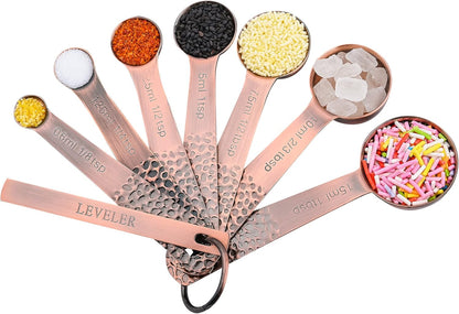 Smithcraft Measuring Cup Set of 8 Stainless Steel Measuring Cups18/8(304) Steel Material Heavy Duty 8 Measuring Cups and 1 Ring Set of 9