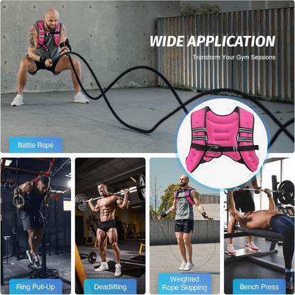 ZELUS Weighted Vest, 6lb/8lb/12lb/16lb/20lb/25lb/30lb Weight Vest with Reflective Stripe for Workout, Strength Training, Running, Fitness, Muscle Building, Weight Loss, Weightlifting