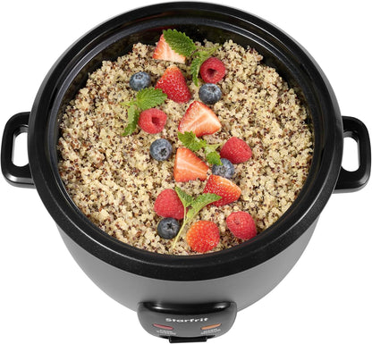 Starfrit Electric Rice Cooker, 20 Cups, PFAS-Free Ceramic, 700W, Grey