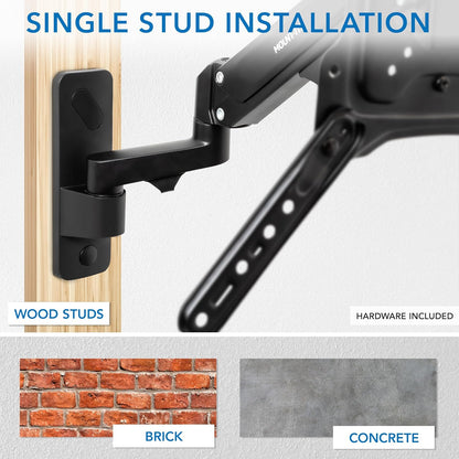 Mount-It! Height Adjustable TV Wall Mount - Full Motion, Pull Down and Vertical Adjustment, Fits 23-55 Inch Screens, Max VESA 400x400mm, Swivel and Tilt Capabilities, 50.6 Lbs Capacity
