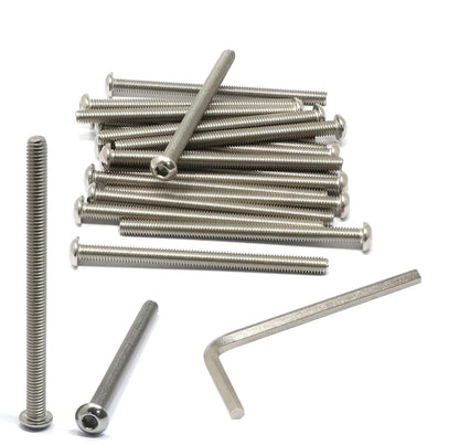 iexcell 50 Pcs M6 x 20mm Thread Pitch 1 mm Stainless Steel 304 Hex Socket Button Head Cap Screws Bolts Kit