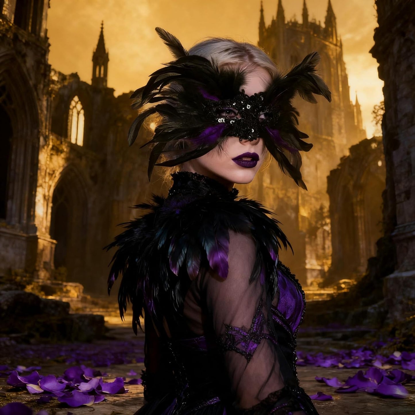 JEGERMIG Feather Carnival Mask Headwear Headpiece Halloween Showgirl Masquerade Cosplay Accessories for Women