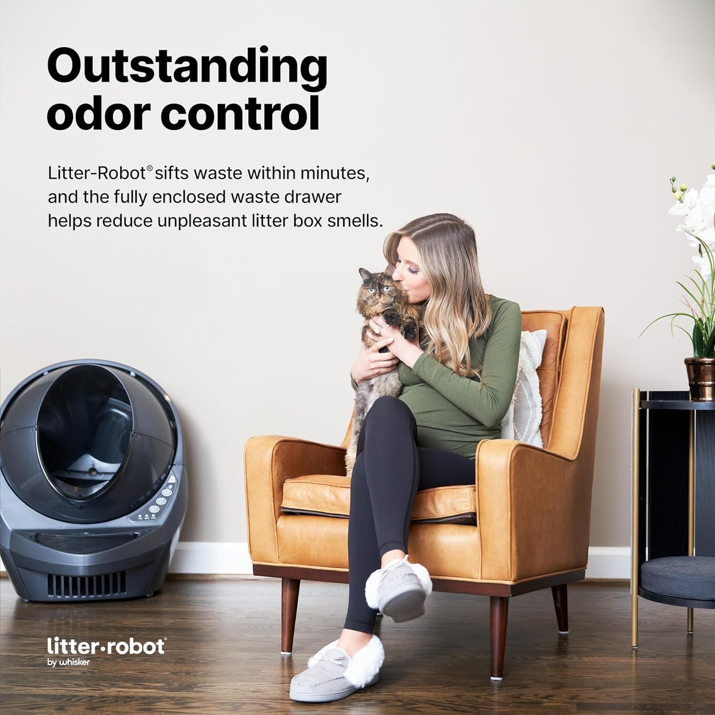 Litter-Robot 3 Connect by Whisker (Grey) Automatic Self-Cleaning Cat Litter Box, WiFi Enabled, Works with Any Clumping Litter, Never Scoop Again
