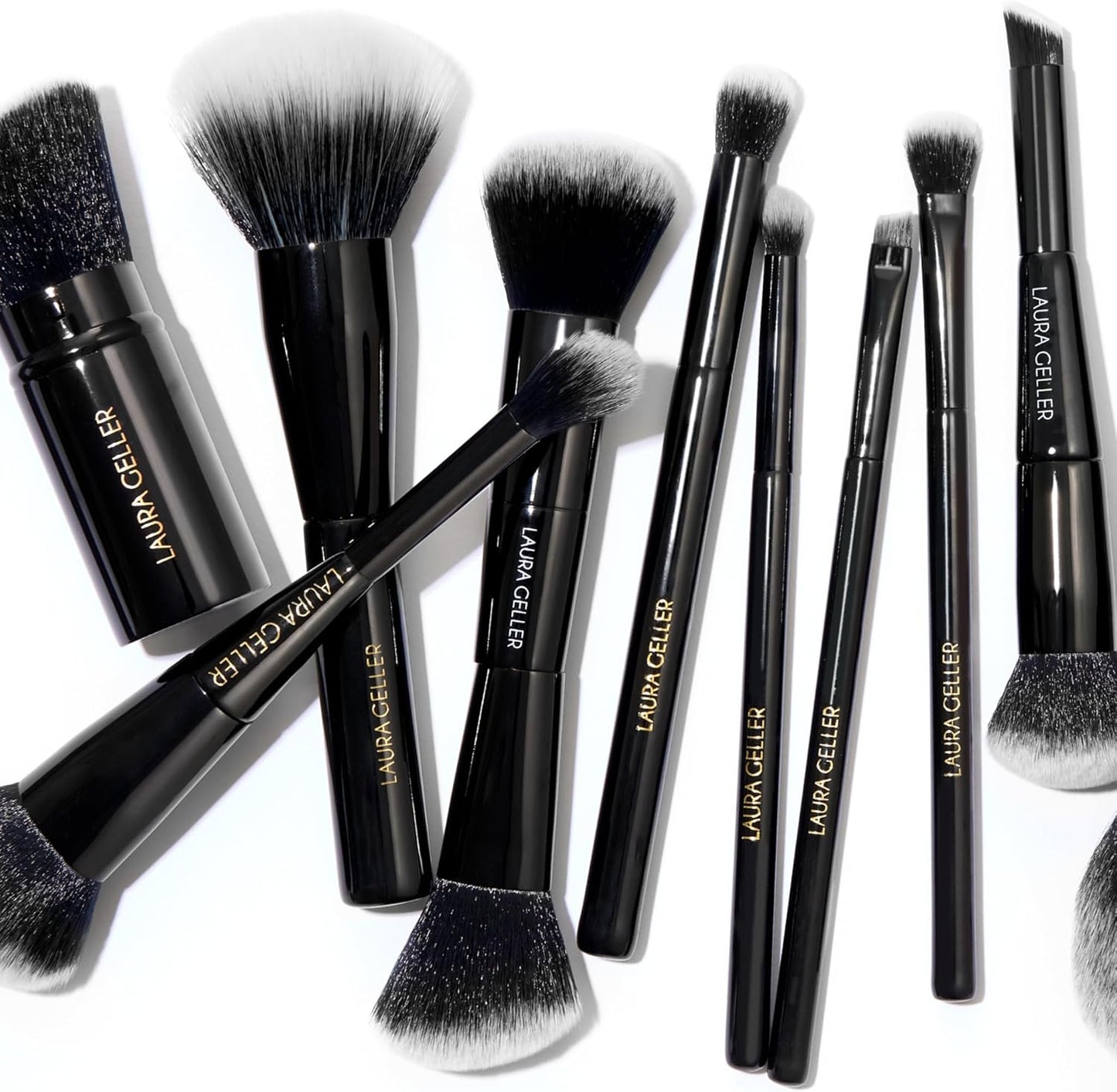 LAURA GELLER NEW YORK Dual-Ended Blush + Bronzer Brush - Blush Bronzer Contour Face Makeup Brush