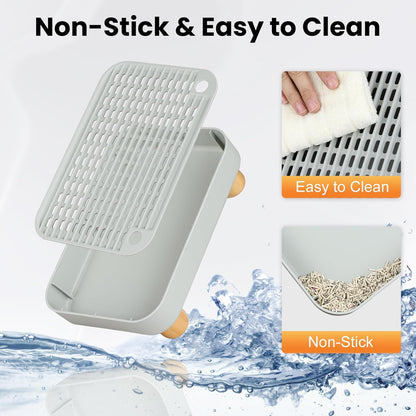 Aothey Cat Ramp, Cat Step, Cat Litter Mat with Wooden Base, Anti-Tracking & Easy to Clean, Ideal for Small & Elderly Cats