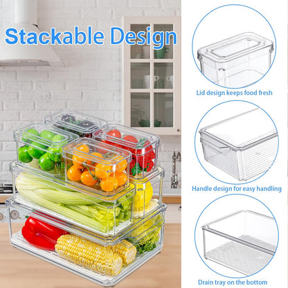 Pure Future 50-Piece Large Airtight Food Storage Containers with Lids, BPA-Free Stackable & Microwave Safe Kitchen Set for Meal Prep, Freezer Use - 25 Containers & Lids, Leakproof Design