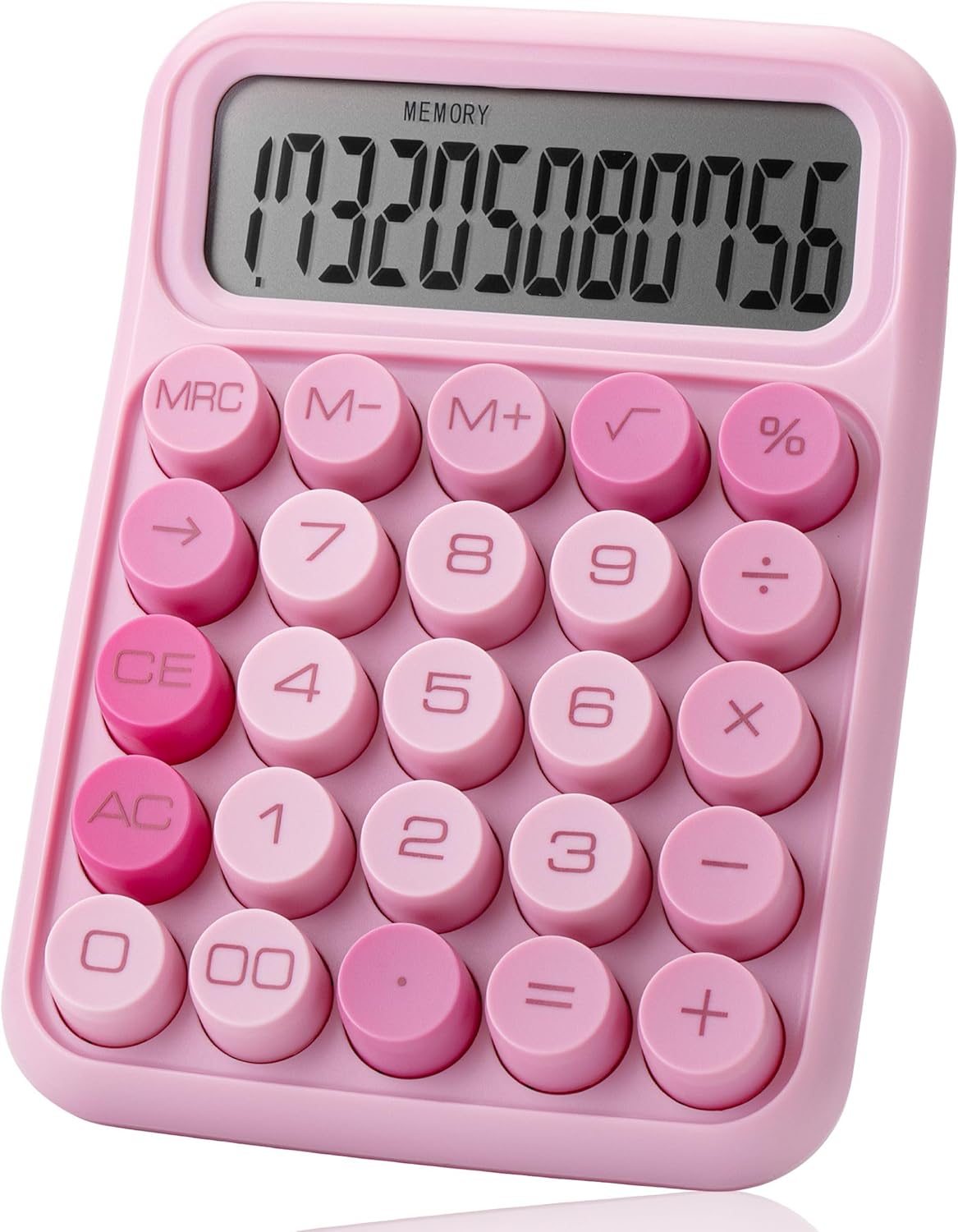 Mr. Pen- Mechanical Switch Calculator, 12 Digits, Large LCD Display, Orange With Big Buttons, Desktop, Cute and Aesthetic Design