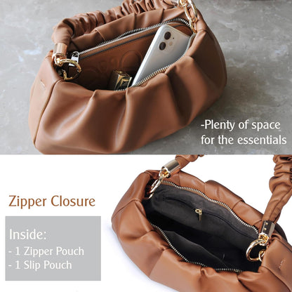 Cloud Pouch Bag Women Shoulder Handbag Soft Vegan Leather Vintage Hobo Chain Cross body Bag