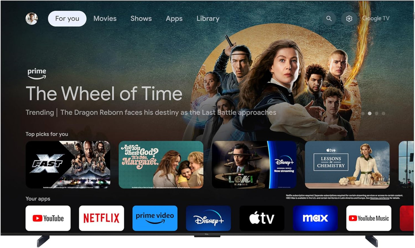 TCL 50-Inch Q65 QLED 4K UHD Smart TV with Google TV (50Q651G-CA, 2024 Model) Dolby Vision, Dolby Atmos, HDR Pro+, Voice Remote, Works with Alexa, Streaming Television