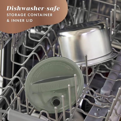 Crock-Pot Portable Electric Lunch Box 20-Ounce Food Warmer Moonshine Green | Ideal for Travel On-The-Go | Keeps Food Spill-Free Warm & Tasty | Dishwasher-Safe