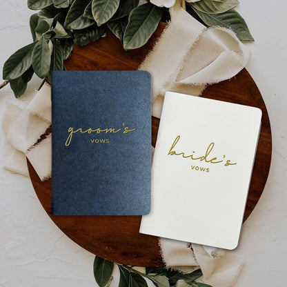 WeddingGiftsWedding Vow Books His and Hers Soft Touch Gold Foil Engraving Vow Books Wedding Essentials Wedding Accessories(TR-HH-Black)