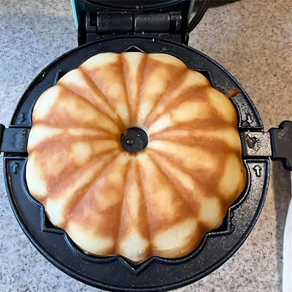 Mini Maker Waffle Maker 5“ Non-Stick Waffler Iron Stuffler Stuffed Wafflera Adjustable Browning Control, Heart, Azure