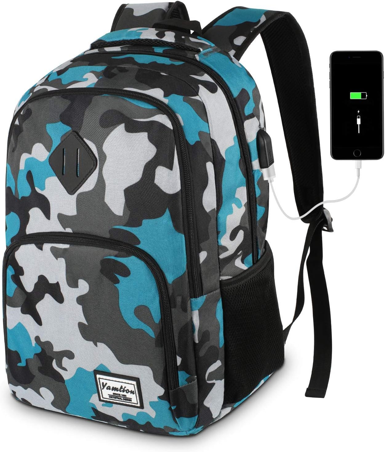 Backpack for Teen Girls,Boys School Backpack for Women with USB,College Backpack,Big Flower