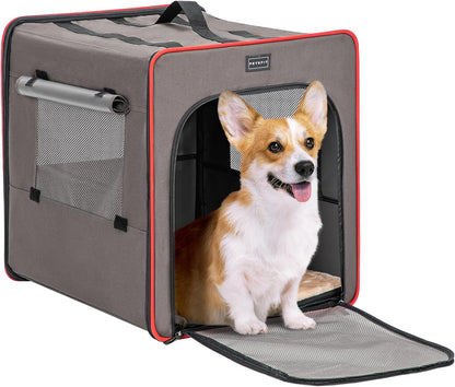 PETSFIT Soft Sided Dog Crate, Travel Dog Crate - 19 Inch Lightweight, Roomy, Easy to Set Up, Sturdy Portable Dog Kennel with Thick Mat, Navy Blue