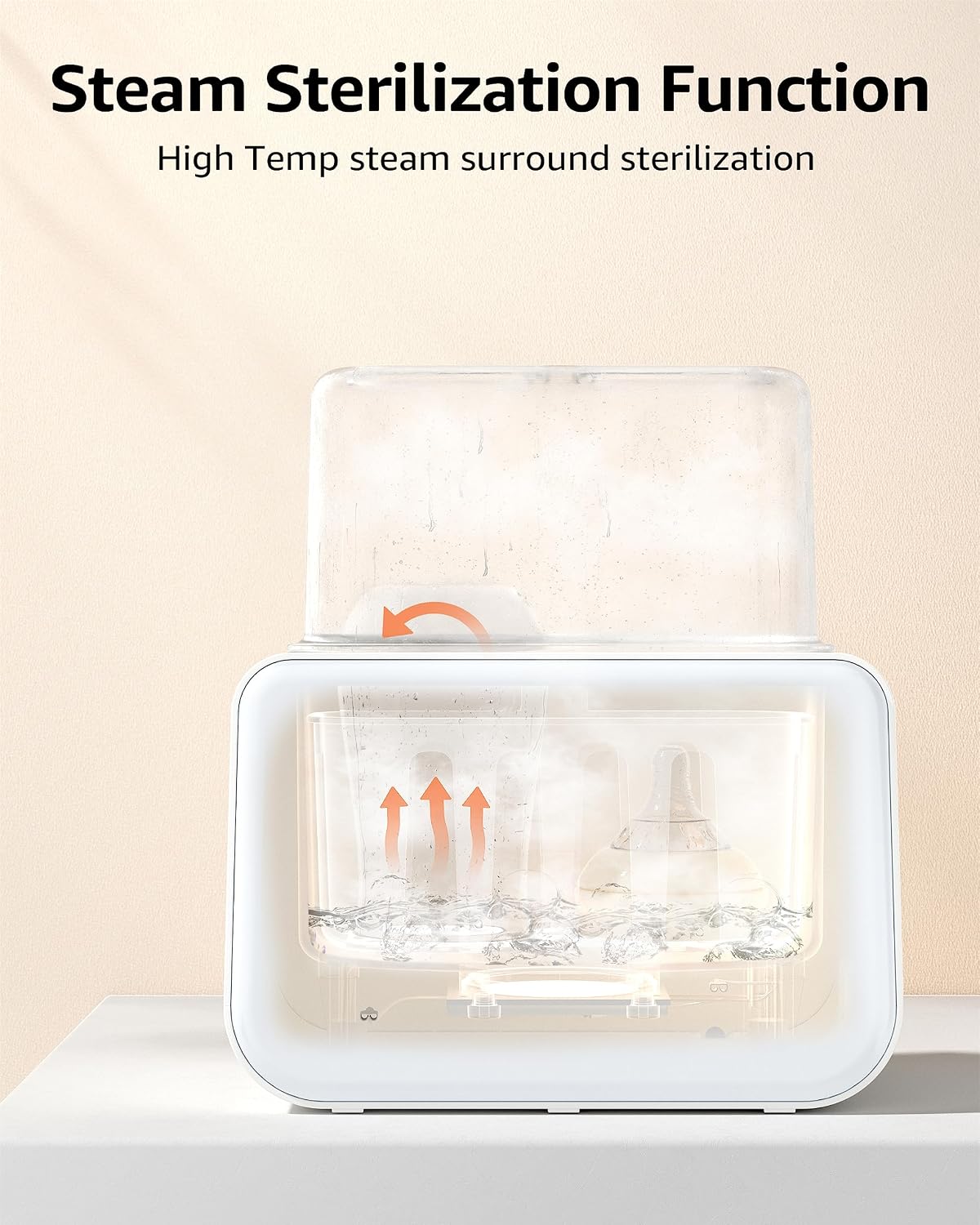 Baby Bottle Warmer, 8-in-1 Fast Milk Warmer with Timer Breastmilk or Formula, Fits 2 Bottles, Accurate Temperature Control, with Defrost, Sterili-zing, Keep, Heat Baby Food Jars Function