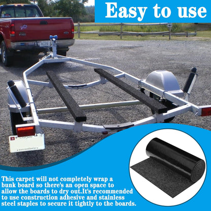 12inch x 20ft Boat Trailer Bunk Carpet - Marine Trailer Bunk Carpet - Trailer Boat Bunk Padding for Outdoor Boat Trailer Jet Ski Ramp Garage Dock