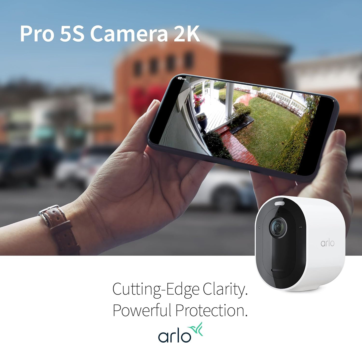 Arlo Pro 5S Spotlight Security Camera 2K HDR | Outdoor | Wire-Free with Spotlight | Dual-Band Wi-Fi Connects to The Strongest Network | 12X Zoom, 2-Way Audio, Color Night Vision, White, 4 Cameras