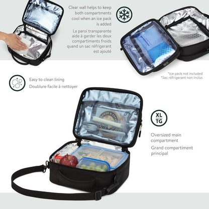 Roots Original 3-in-1 Matching Water Resistant Backpack and Lunch Bag Set with Bonus Pencil Case - Made From 100% Recycled Fabrics - 33 litres, Blue, Large