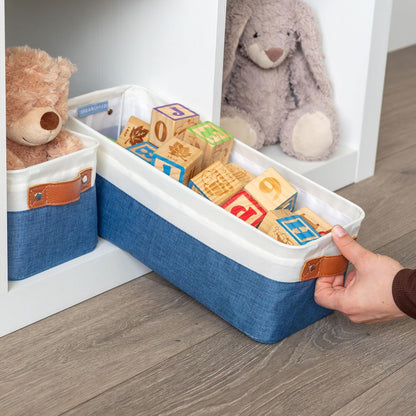 OrganiHaus Large Fabric Storage Baskets for Shelves 3 Pack, 15x11in Closet Storage Bins for Shelves, Cloth Baskets, Fabric Storage Cubes, Linen Closet Organizers, Fabric Basket, White Basket