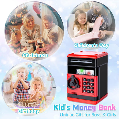 Refasy Boy Toys Age 6-8,Electronic Piggy Bank,Password Money Bank Toys for Kids,ATM Piggy Bank Money Saving Box,Birthday Xmas Gifts for Boys Girls(Blue Green)