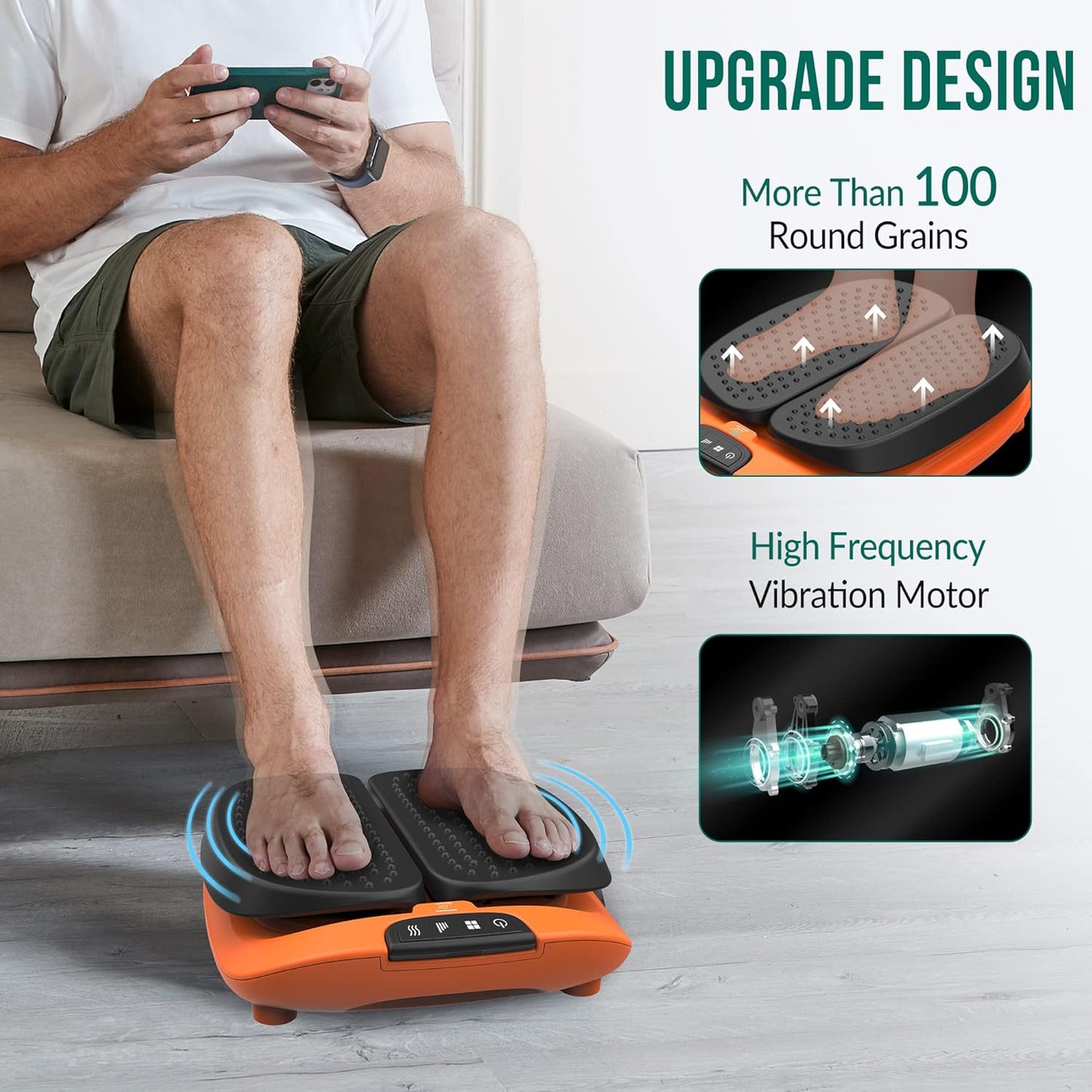 Snailax Vibration Foot Massager with Heat,Remote Control, Electric Foot Legs Back Massager Machine, 3 Levels Vibration Intensity & 3 Massage Modes, Gifts for Women Men