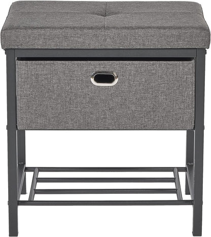 Neatfreak Storage Bench With Drawer - Entryway Seat With Shoe Rack - Home Decor Stool for Mudroom, Foyer or Foot Rest - 13 x 18 x 19 Inch