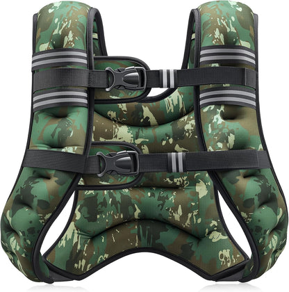 ZELUS Weighted Vest, 6lb/8lb/12lb/16lb/20lb/25lb/30lb Weight Vest with Reflective Stripe for Workout, Strength Training, Running, Fitness, Muscle Building, Weight Loss, Weightlifting