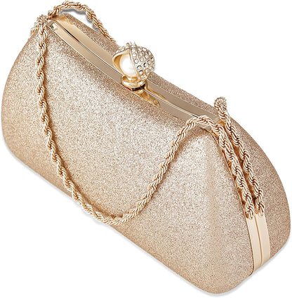 Buric Evening Clutch Bag for Women Glitter Shiny Dress Purse Wedding Bride Handbags Evening Clutches for Cocktail Party