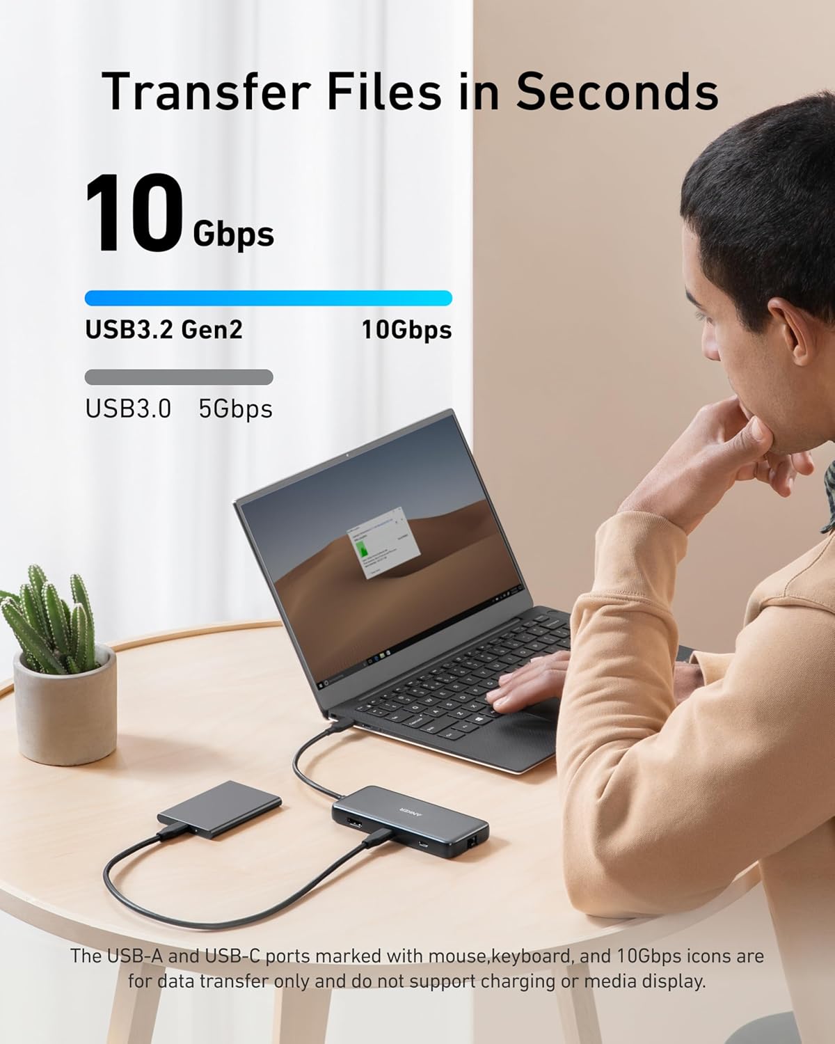 Anker USB C Hub, PowerExpand 8-in-1 USB C Adapter, with 100W Power Delivery, 4K 60Hz HDMI Port, 10Gbps USB C and 2 USB A Data Ports, Ethernet Port, microSD and SD Card Reader, for MacBook Pro and More