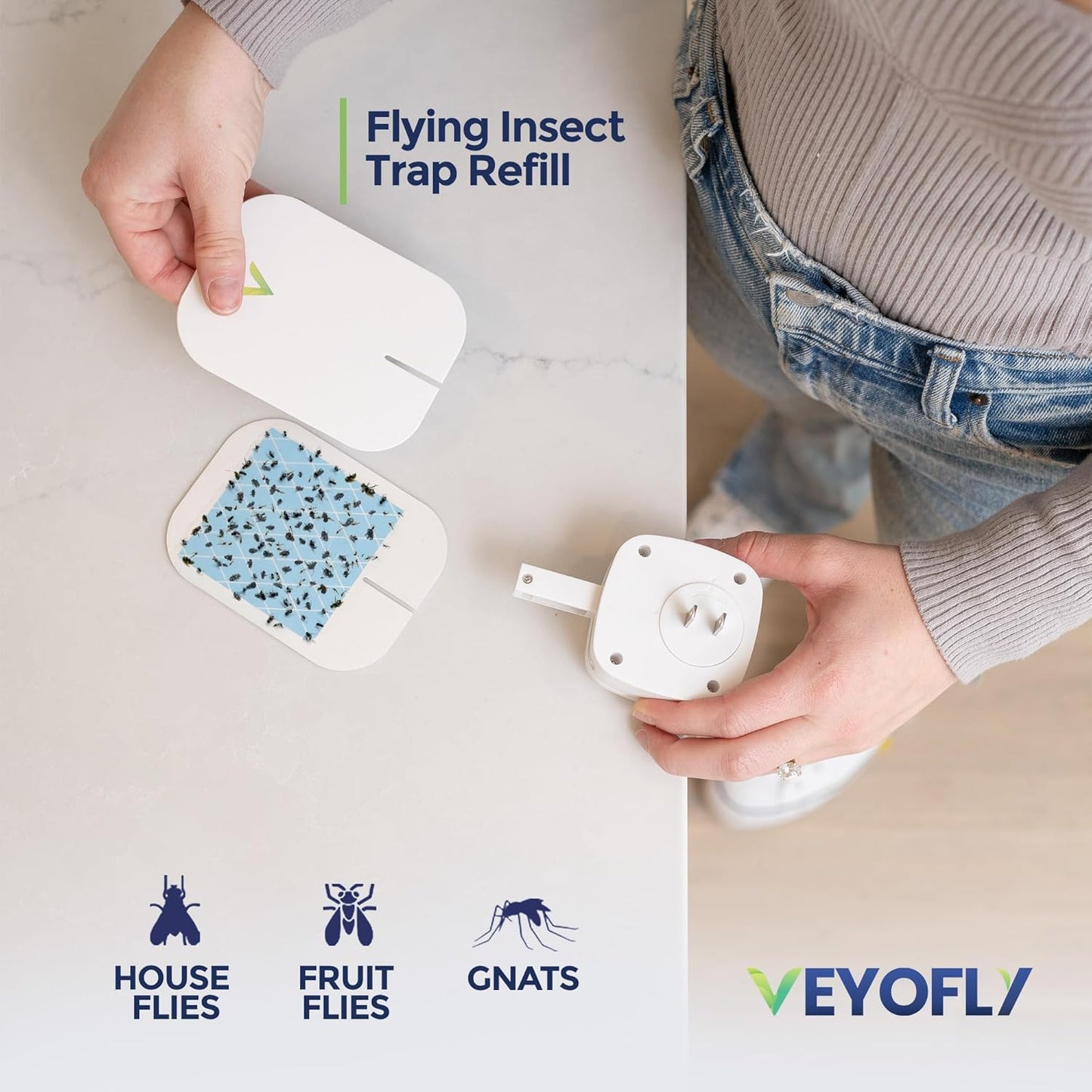 Trap Indoor, Fruit Fly Traps for Indoors, Fly Catcher Indoors, Fly Trap, Plug in Catch for Fruit Flies, Moths, Gnats, Mosquito Trap (Pack of 5 Refills)