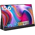 MagicRaven Portable Monitor, 15.6" 1080P Laptop Screen, Lightweight Dual USB C HDMI Second Computer Gaming Display with Speakers, Travel Monitor for MacBook PS4/5 Xbox Switch PC Phone