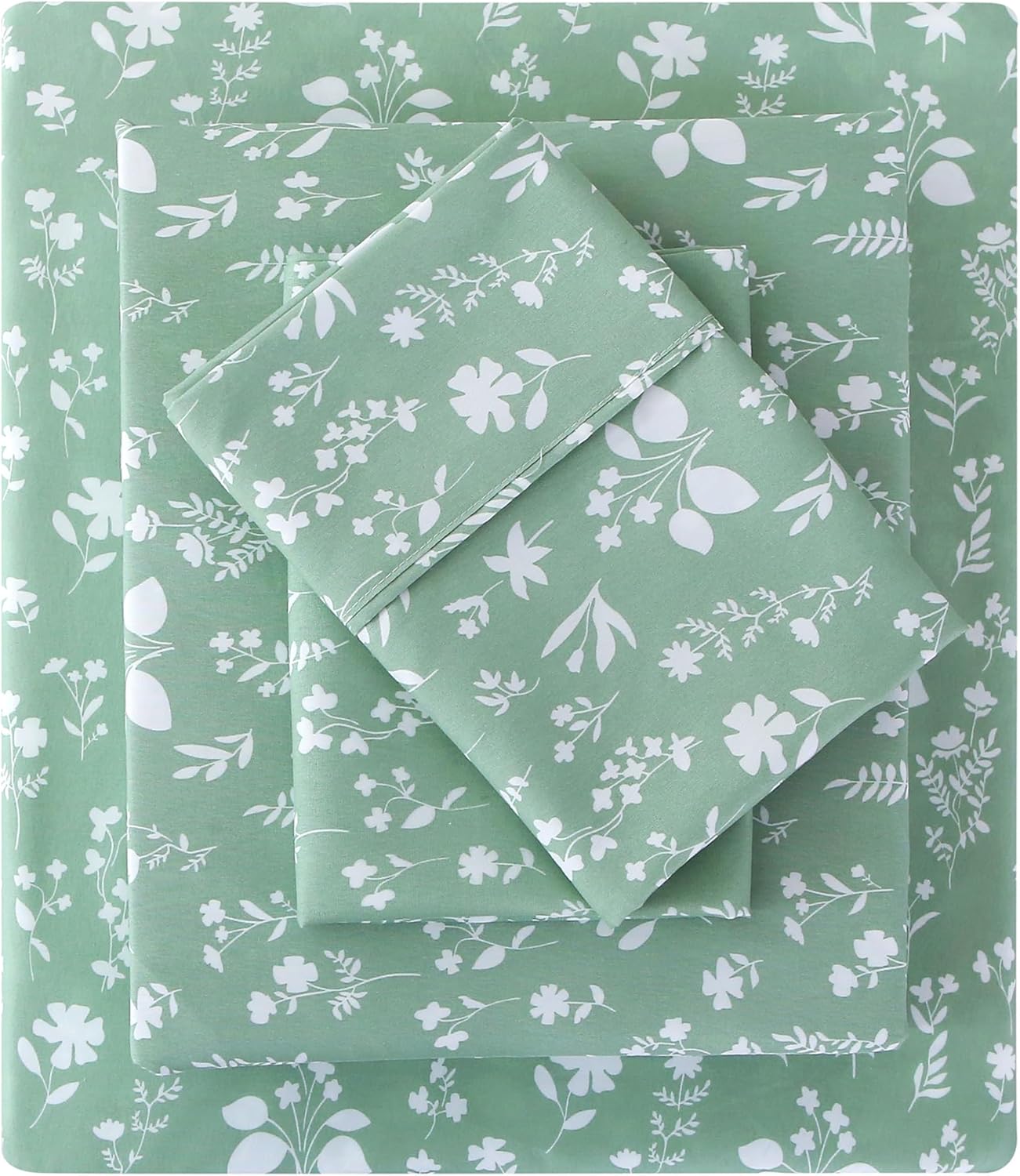 Viviland Floral Queen Sheet Set - 4 Piece Vintage Pink & Yellow Flower Patterned Bed Sheets - Soft, Breathable Microfiber Sheets with Deep Pocket, Non-Slip Fitted Sheets & Pillowcases