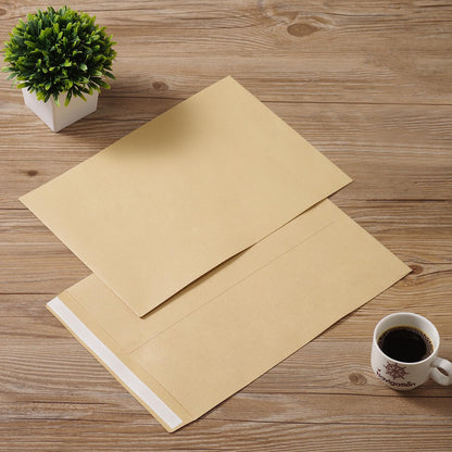 Tanshuqin 9" x 12.75" Self-Seal Catalog Envelopes 32lb Kraft Envelopes for Invitation Cards, Organizing and Storage, Pictures, Photos, Documents (100 PCS)