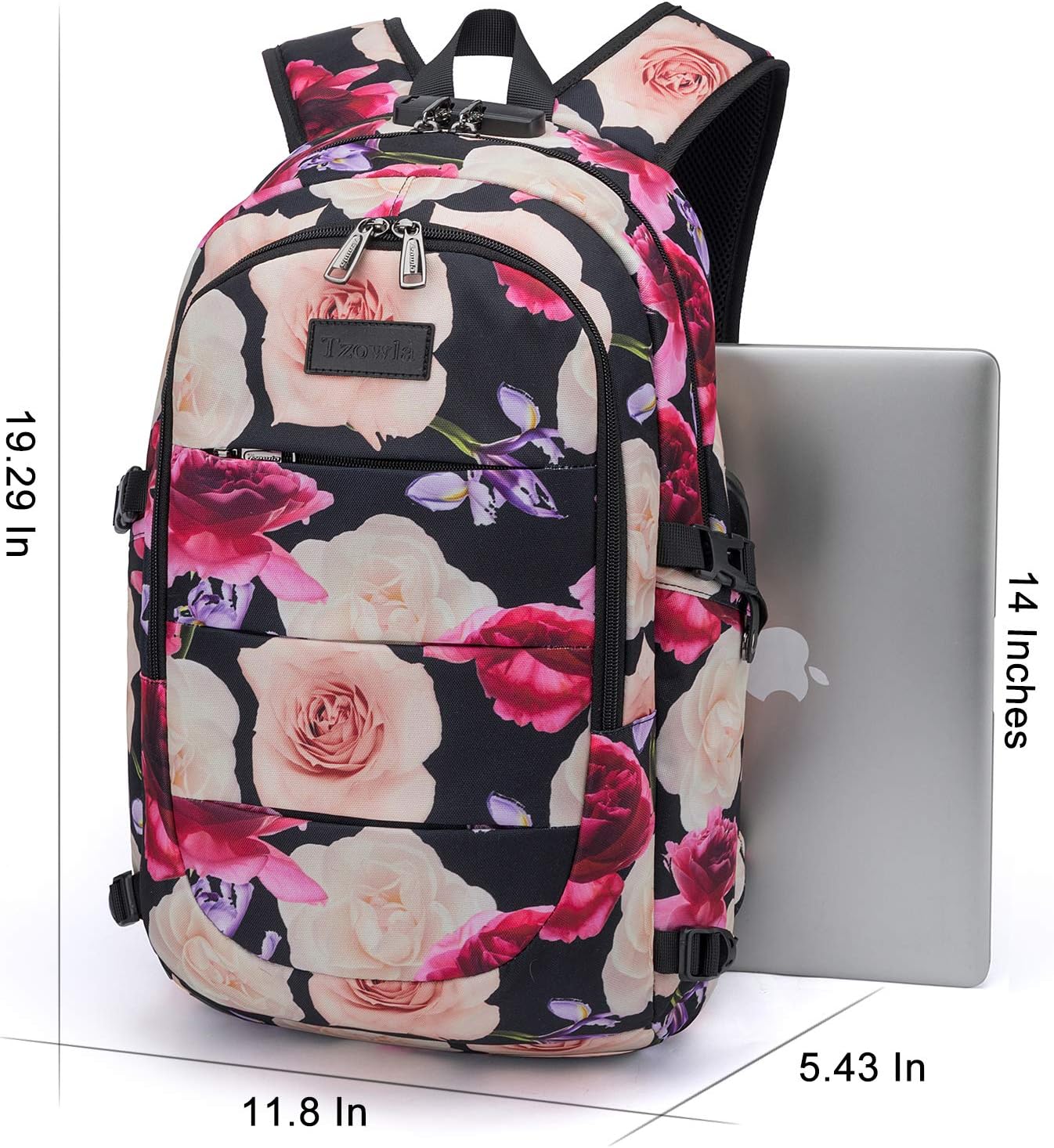 Tzowla Laptop Travel Slim School Backpack Water Resistant Anti-Theft Bag with USB Charging Port and Lock 15.6 Inch Computer Business Backpacks for Men Women College Student Gift,Bookbag Casual Daypack