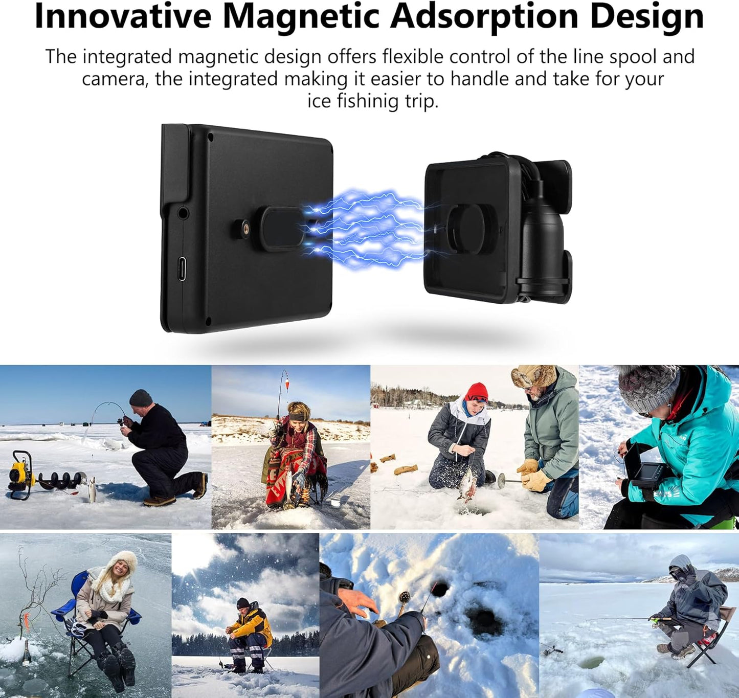 2026 Underwater Fishing Camera - FishPRO® 4.3'' 5,000mAh, (NO Need Learn) Ice Fishing Camera Fish Finder Gift for Men, 3-Grade IR, USB-C, 1000TVL, 50ft Cable, (Easy to Use for Any Age) Ice Fish Camera