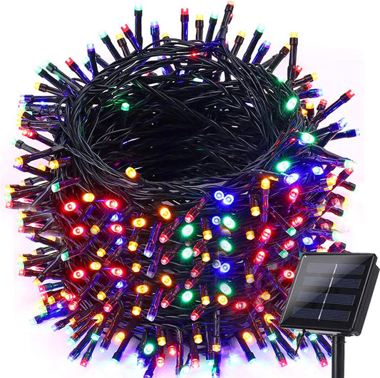 Solar String Lights Outdoor, 98.4ft 300 LED Solar Fairy String Lights, 8 Modes Waterproof Xmas Lights for Garden, Patio, Home, Party, Wedding, Holiday, Tree Decorations (Multicolor)