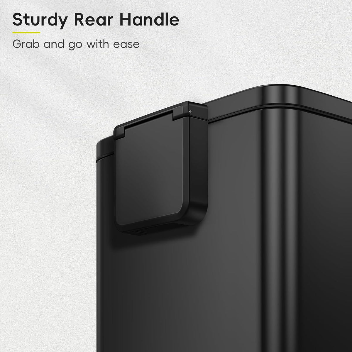 EKO Madison Matte Black 50 Liter/13.2 Gallon Step Trash Can with Inner Liner - Fingerprint Resistant Finish