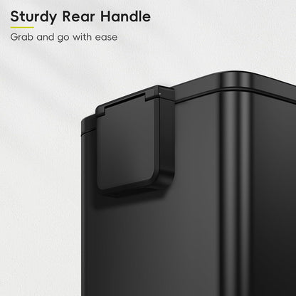 EKO Madison Matte Black 50 Liter/13.2 Gallon Step Trash Can with Inner Liner - Fingerprint Resistant Finish