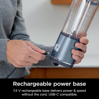 Ninja Blast Portable Blender, Cordless, 18oz. Vessel, Personal Blender for Shakes & Smoothies, BPA Free, Leakproof Lid, USB-C Rechargeable, Black, BC151BKC (Canadian Version)