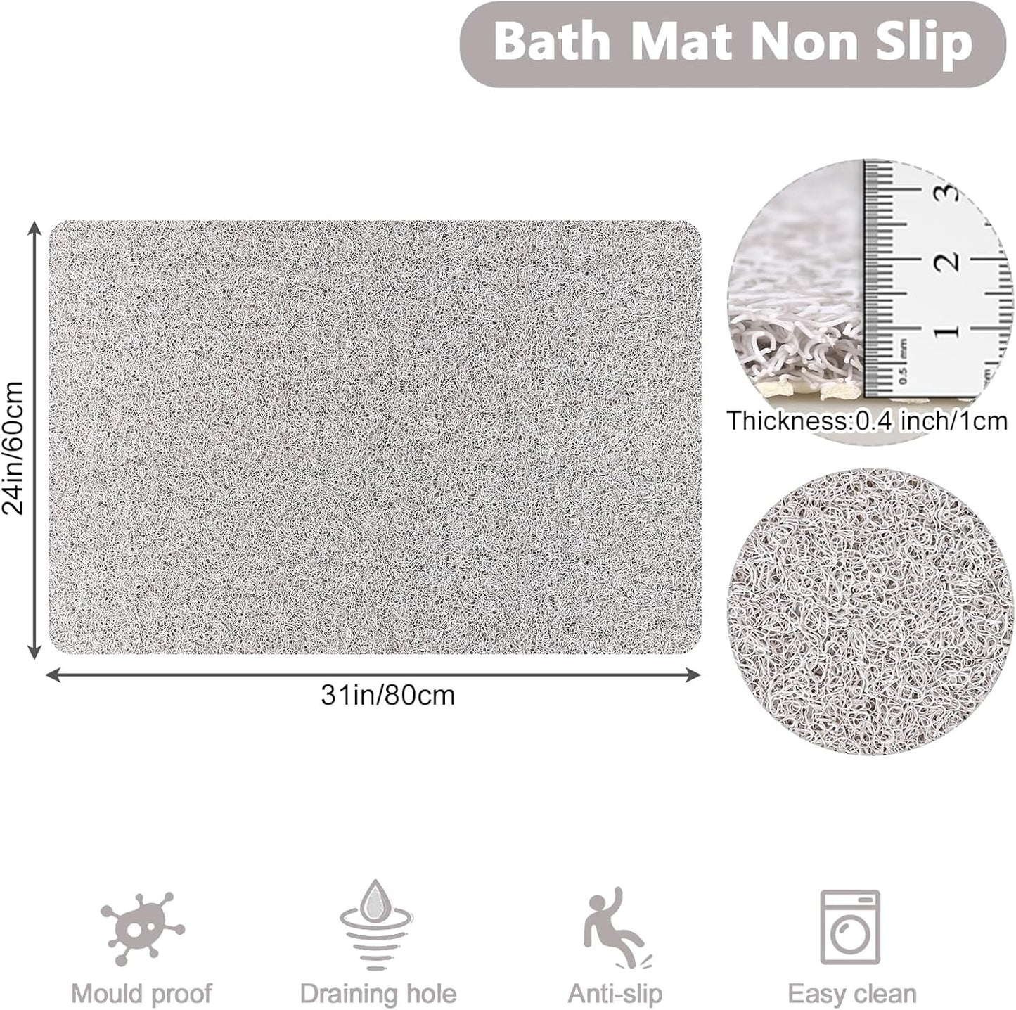 Loofah Mats for Shower, Non Slip | Quick Drying | Soft on Your Feet | Soft Textured Shower Mat Bath Mat Bathtub Mat Massage Mat Loofah Mat for Bathroom,Shower Tub or Wet Areas