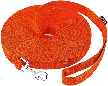AMAGOOD Dog/Puppy Obedience Recall Training Agility Lead-15 ft 20 ft 30 ft 50 ft Long Leash-for Dog Training,Tie Out,Play,Safety,Camping (15 feet, Black)