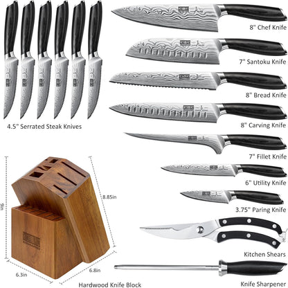 HOSHANHO Fillet Knife 7 Inch, Razor Sharp Boning Knife for Meat Poultry Chicken Cutting, Japanese High Carbon Powder Steel Fish Knife with Flexible Blade and Pakkawood Handle