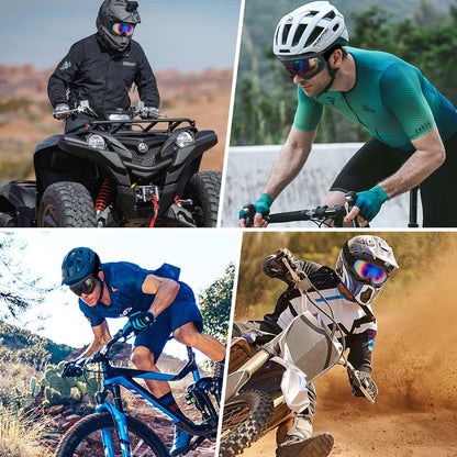 Motorcycle Goggles 2 Pack, Dirt Bike ATV Goggles Motocross Riding Racing Eyewear Off-Road MX Bike & Ski Goggles UV400 Anti-Fog Impact-Resistant Dustproof Goggle for Adult Youth Kids