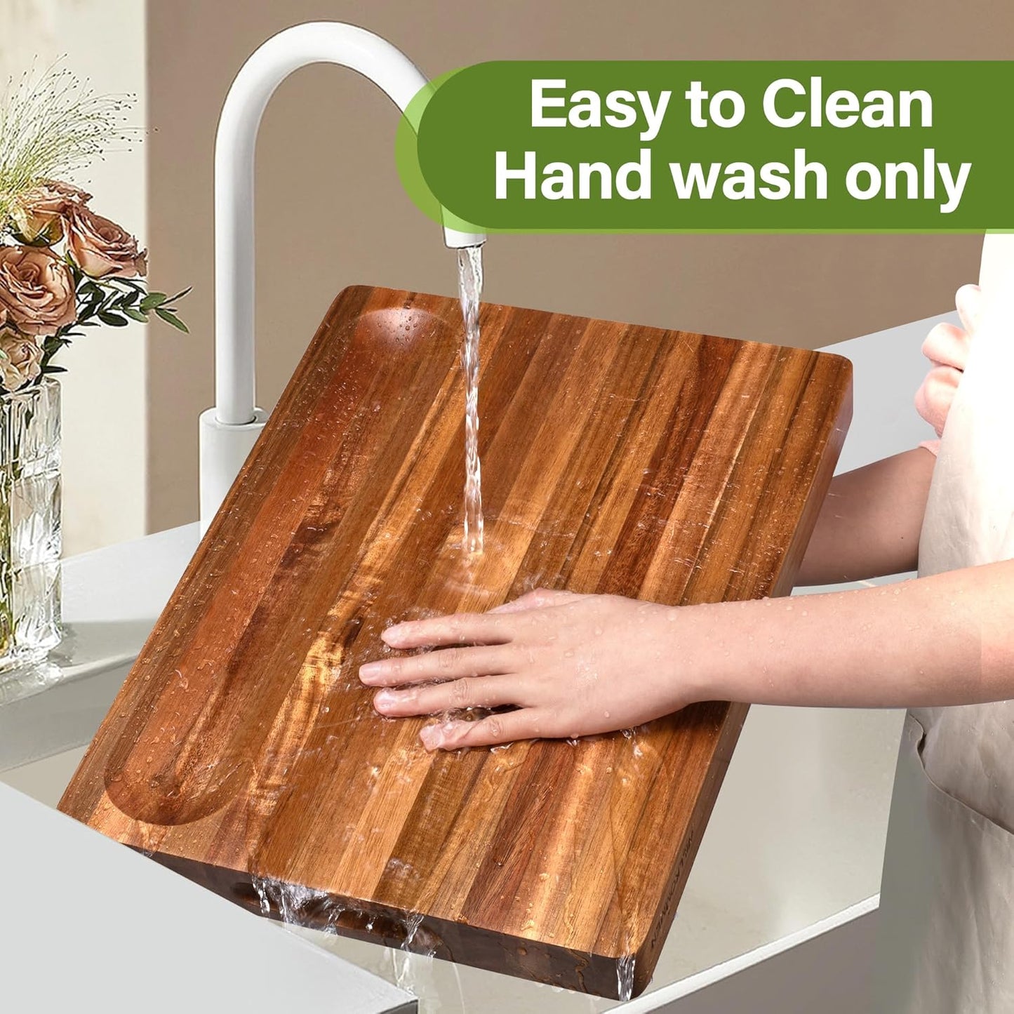 Bamboo Cutting Board Set of 3, Cutting Boards for Kitchen with Juice Groove, Bamboo Chopping Board Set, Serving Board Set for Meat, Fruit Vegetable and Cheese