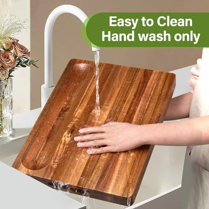 Bamboo Cutting Board Set of 3, Cutting Boards for Kitchen with Juice Groove, Bamboo Chopping Board Set, Serving Board Set for Meat, Fruit Vegetable and Cheese