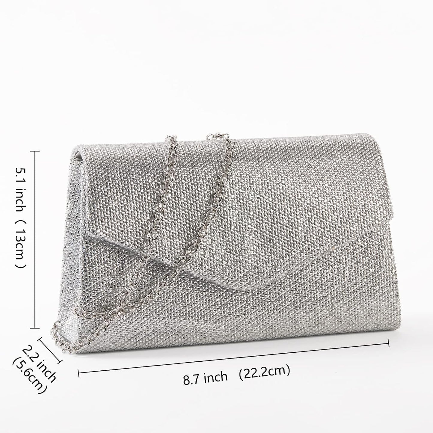 GEGELE Women's Sparkly Evening Bags Glitter Rhinestone Clutch Purse for Party Prom Wedding